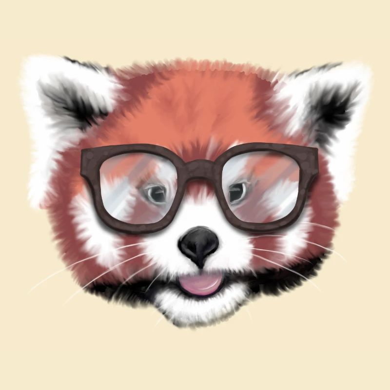 Roter Panda Nerd / Brille / minavi
