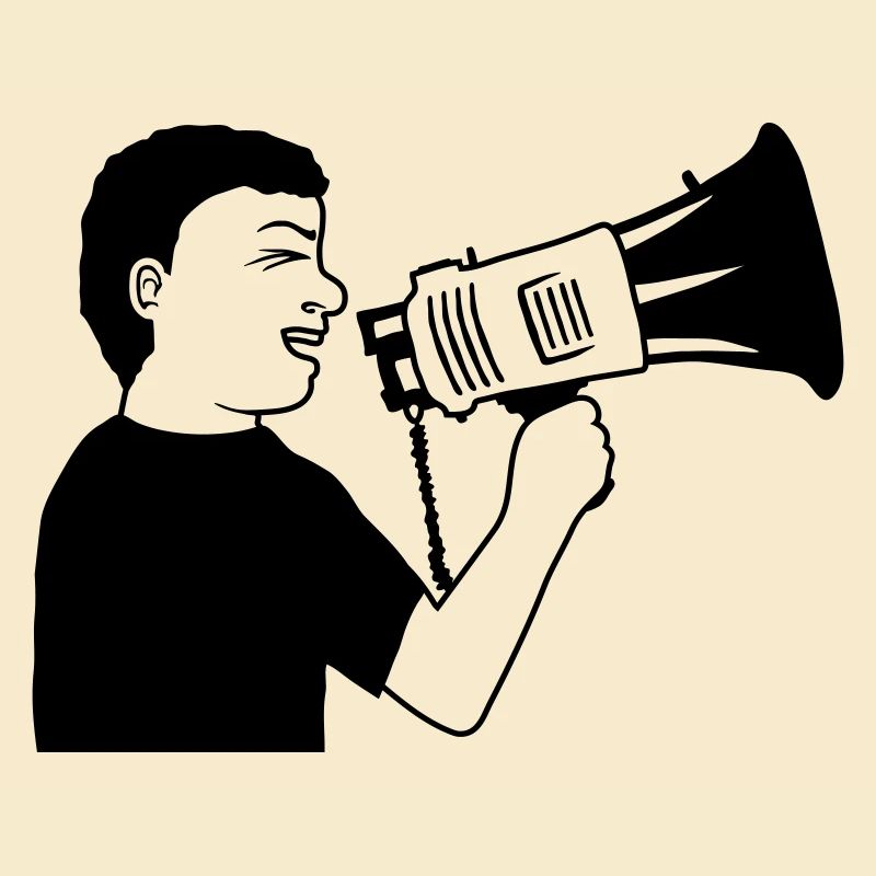 Man angry demonstration megaphone