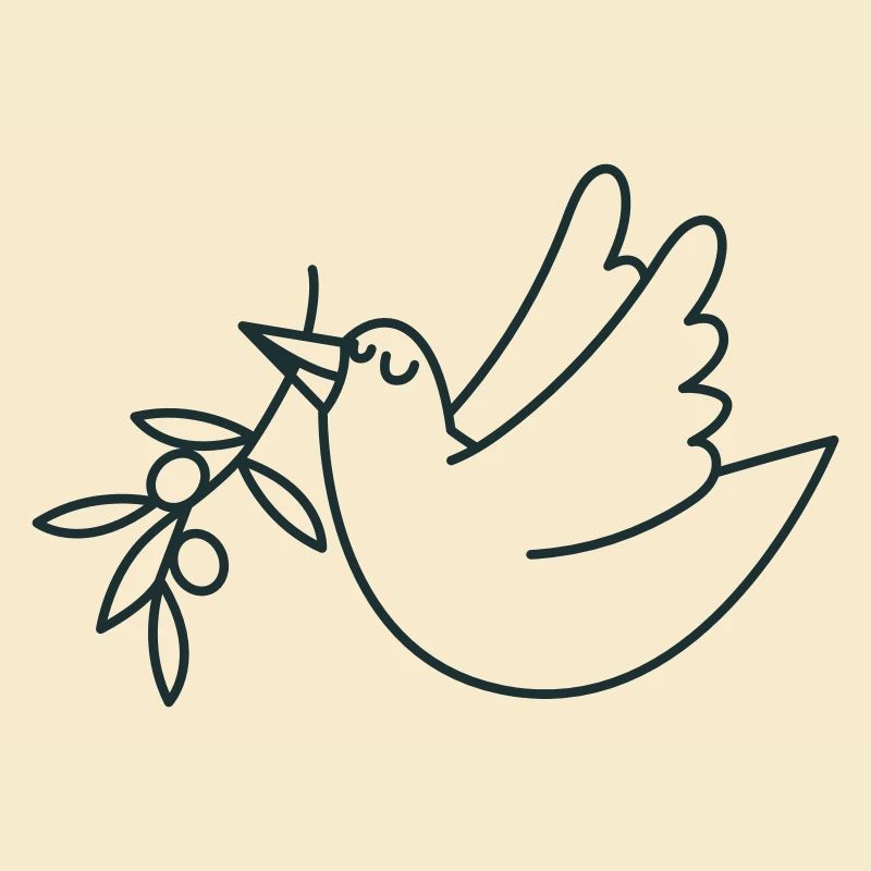 Colombe heureuse avec un rameau d’olivier