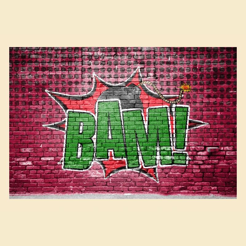 Bam! Comic Style Graffiti Lettering on Brick Wall