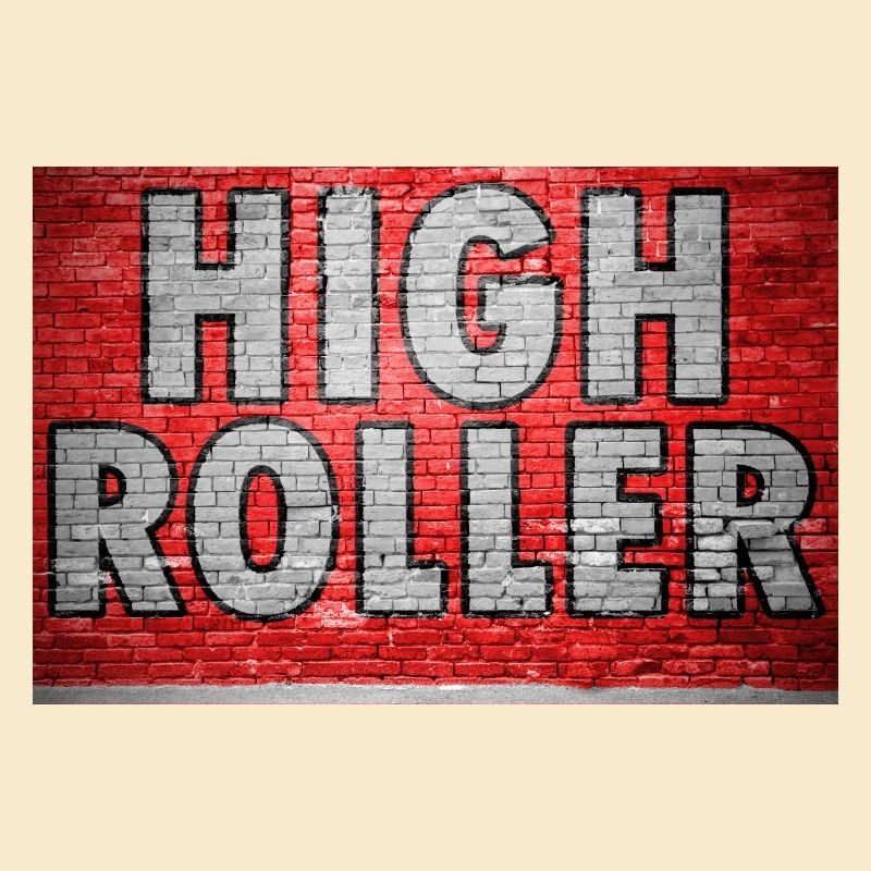 High Roller Ziegelsteinmauer Graffiti