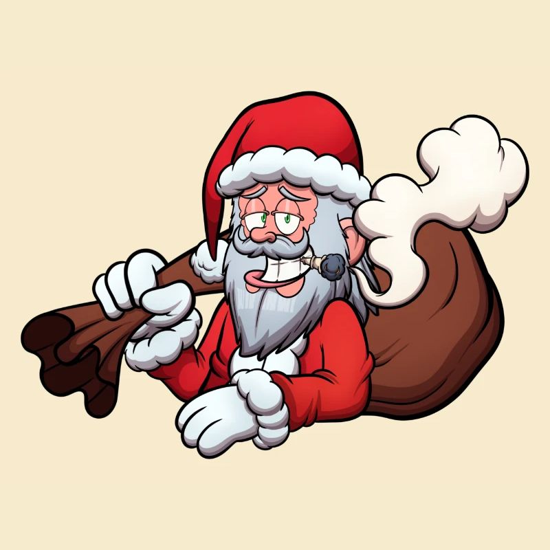 Weihnachtsmann raucht einen Joint