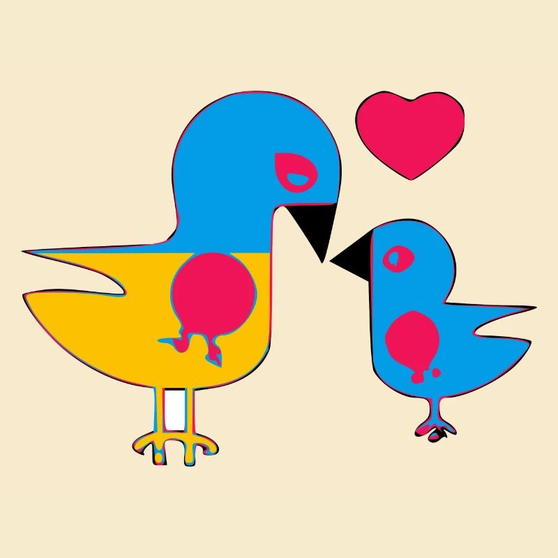 Mutter Vogel und ihr Baby