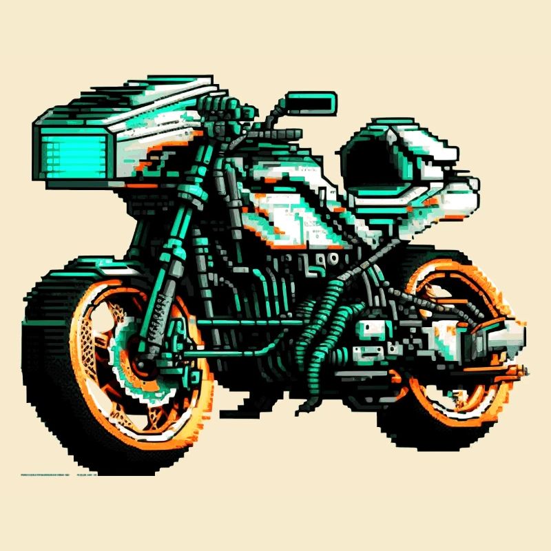Moto en 8 bits comme graphiques vectoriels pour les motards