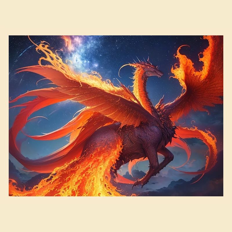 blue red sky with a creature generated ai