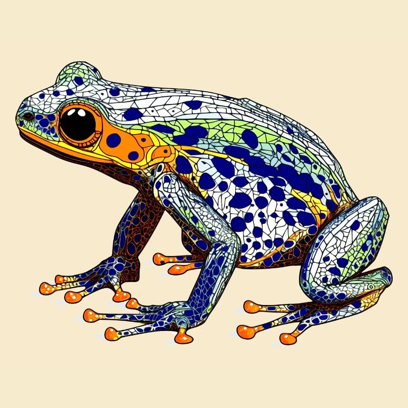 Poison dart frog with a beautiful warning color as an amphibian