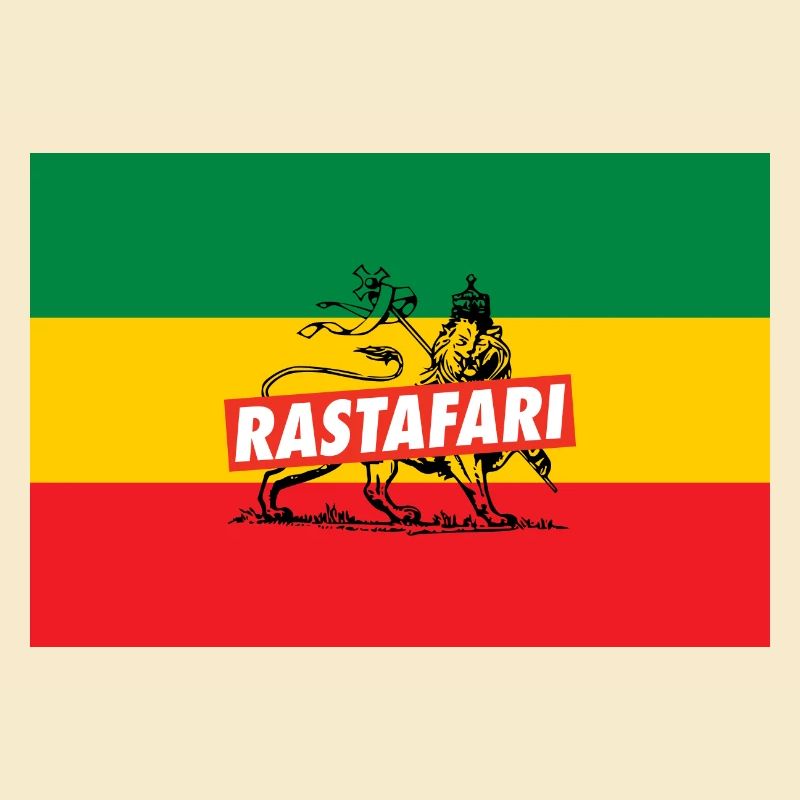 DRAPEAU REGGAE - RASTA LION - JAH RASTAFARI