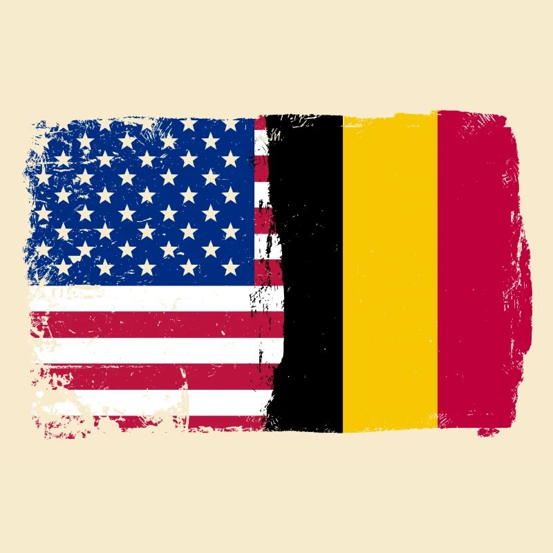 Grunge US Belgique Drapeau Split
