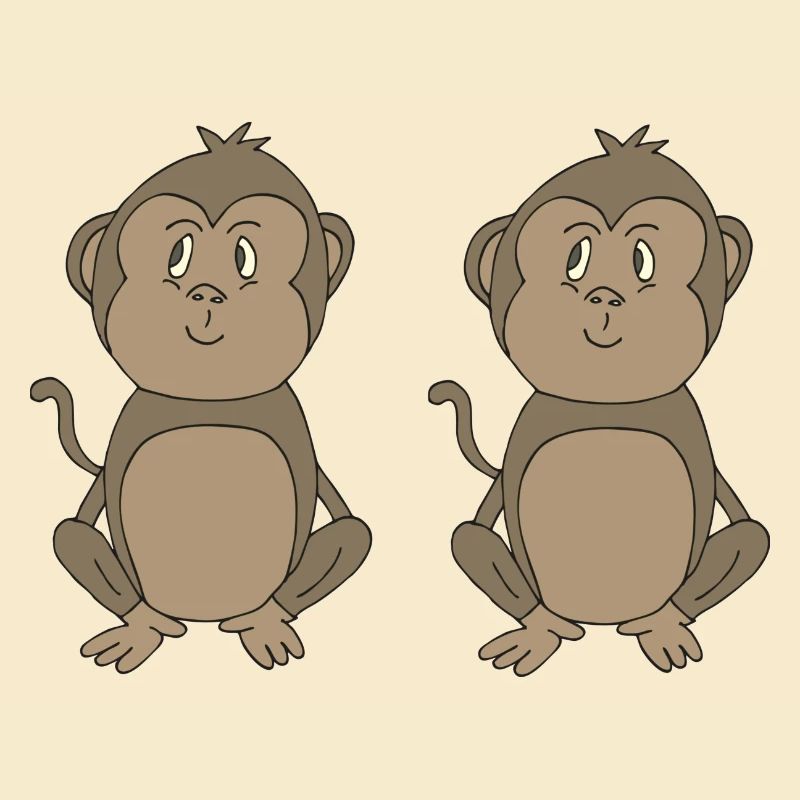 Singe drôle dans un double pack