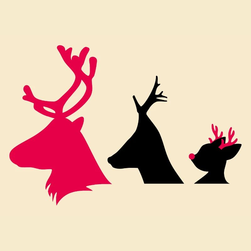 Weihnachtliche Hirschköpfe