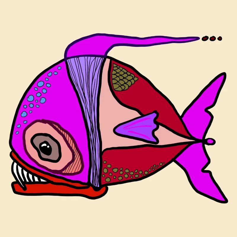 Bunter Surrealfisch Patchwork