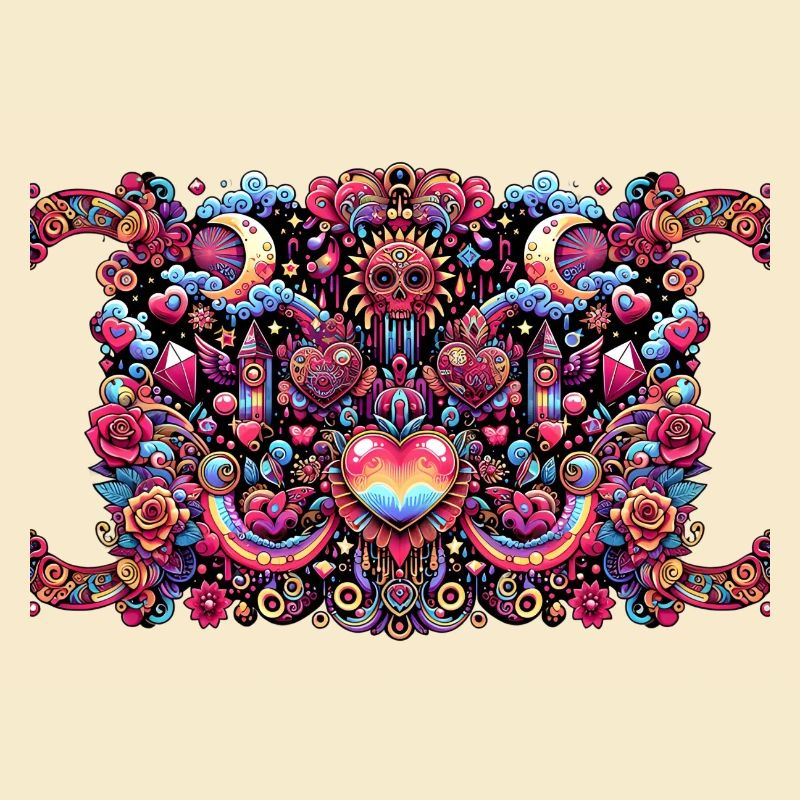 "Colorful, psychedelic artwork"