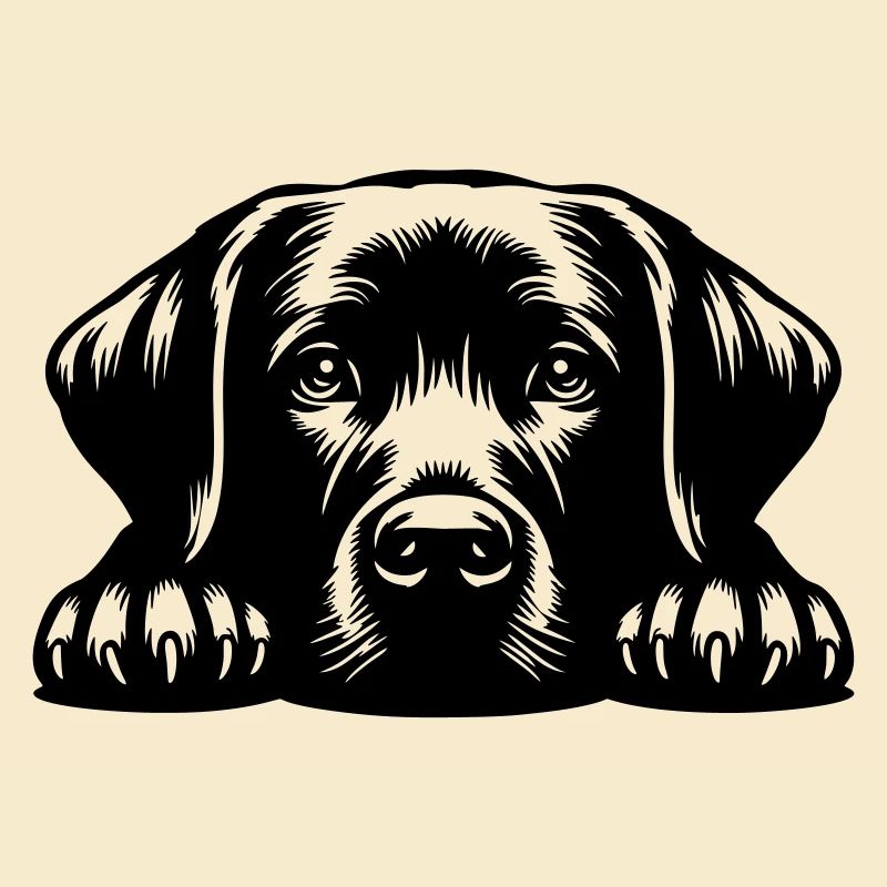 Labrador Kopf mit Pfoten