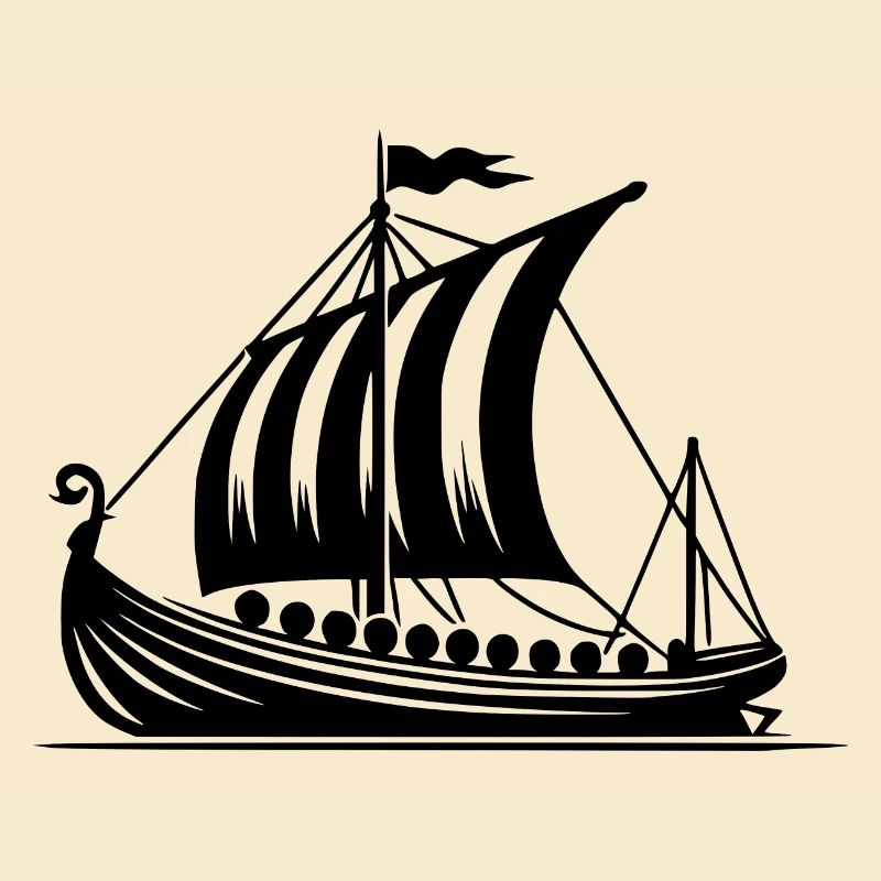 Conception de voile de style viking de bateau-dragon