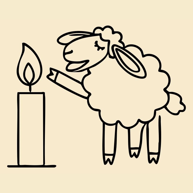 singendes Schaf mit Kerze Weihnachten