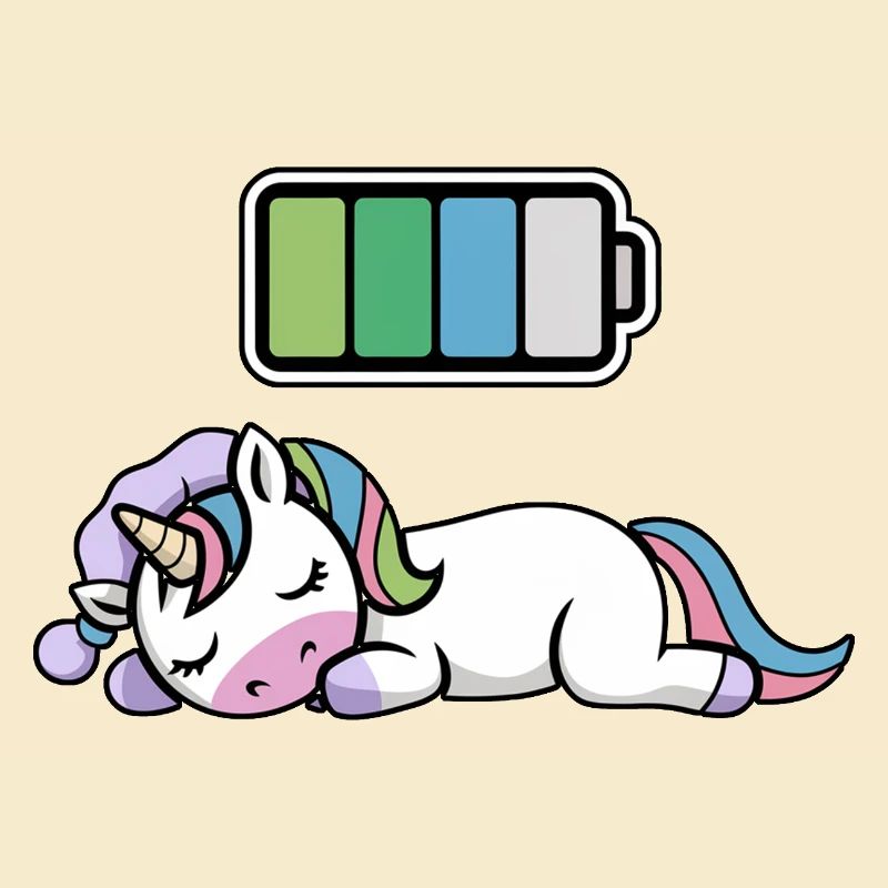 Unicorn Sleeping Recharging Night Bedtime
