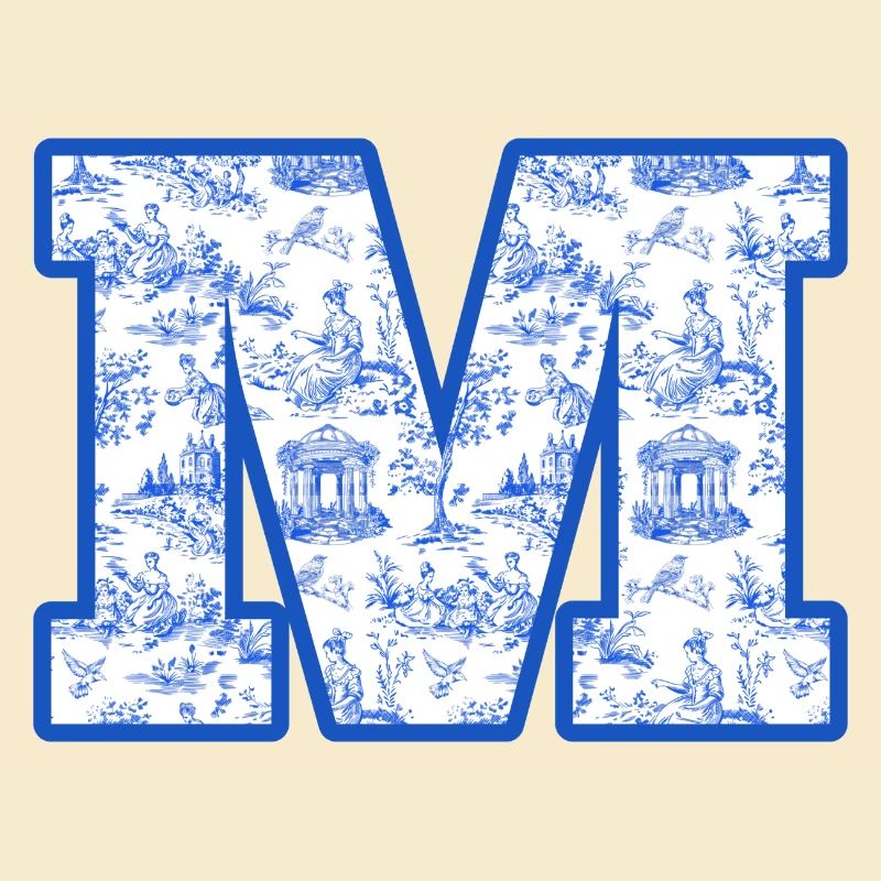 Buchstabe m blaue Chinoiserie