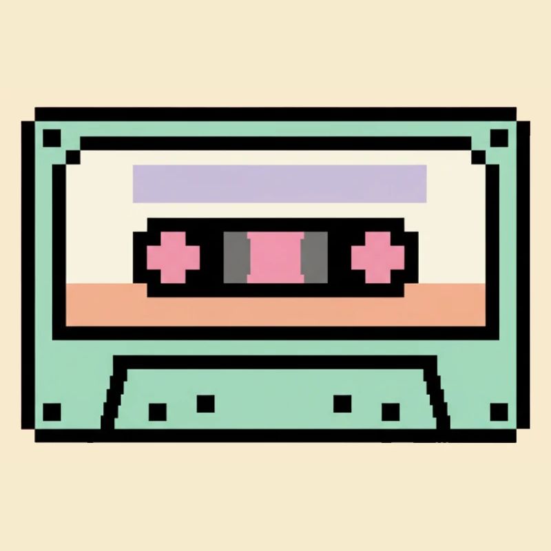 Cassette rétro 8 bits pixel art