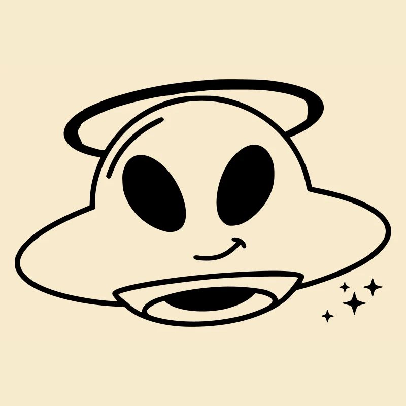 Cute Alien Head Kawaii Vector