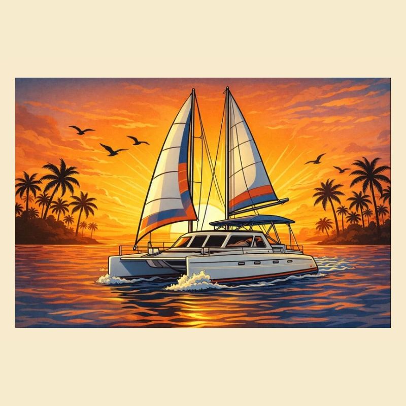Catamaran Katamaran : Plaisir au coucher de soleil
