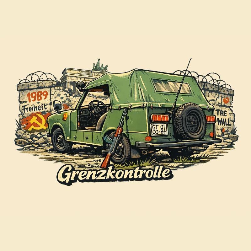 Border Control Vintage Car Symbolism