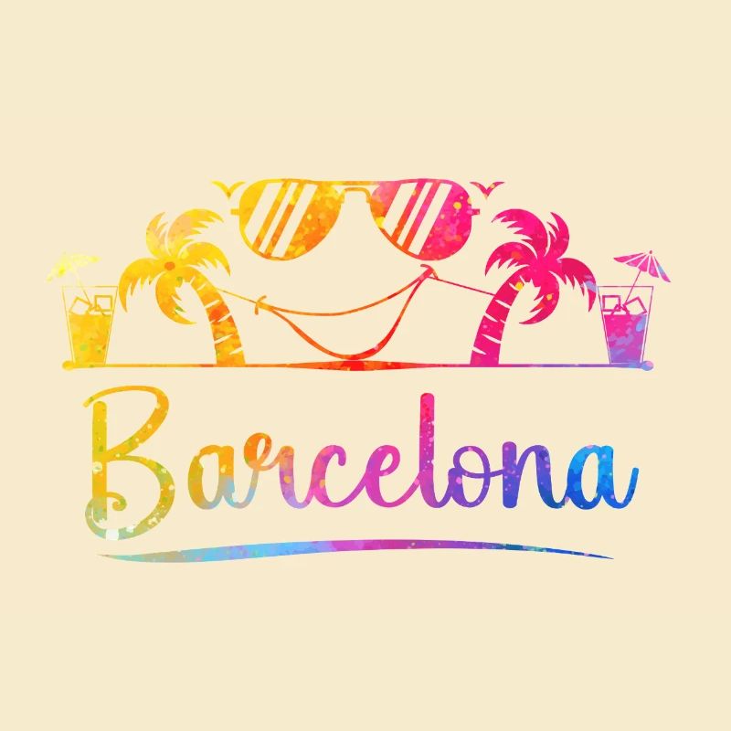 Barcelona Strandpalme Sunset