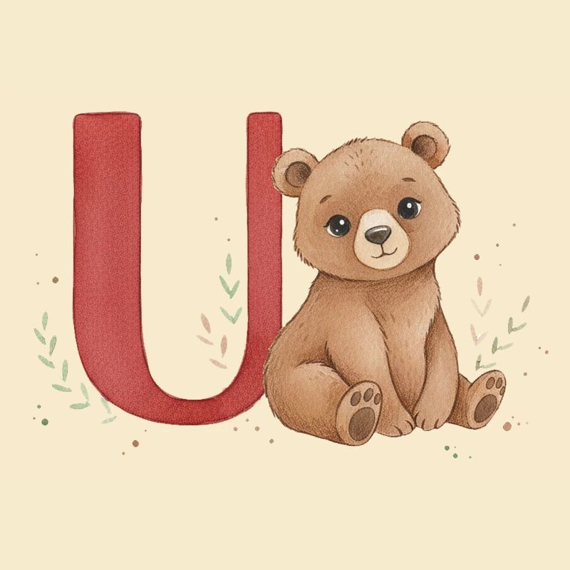 Bear with letter U