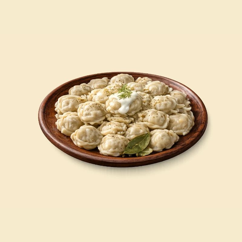 Dampfende Pelmeni