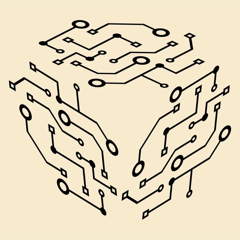 cool pattern logo circuit wire data microchip