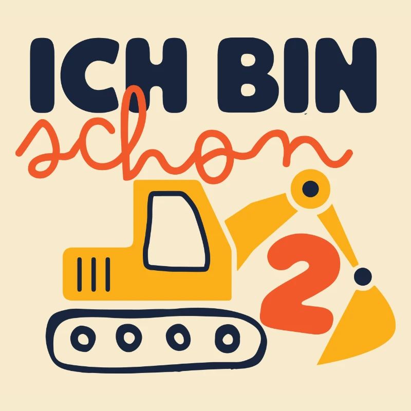 Geburtstagskind 2. Geburtstag Bagger Baustelle