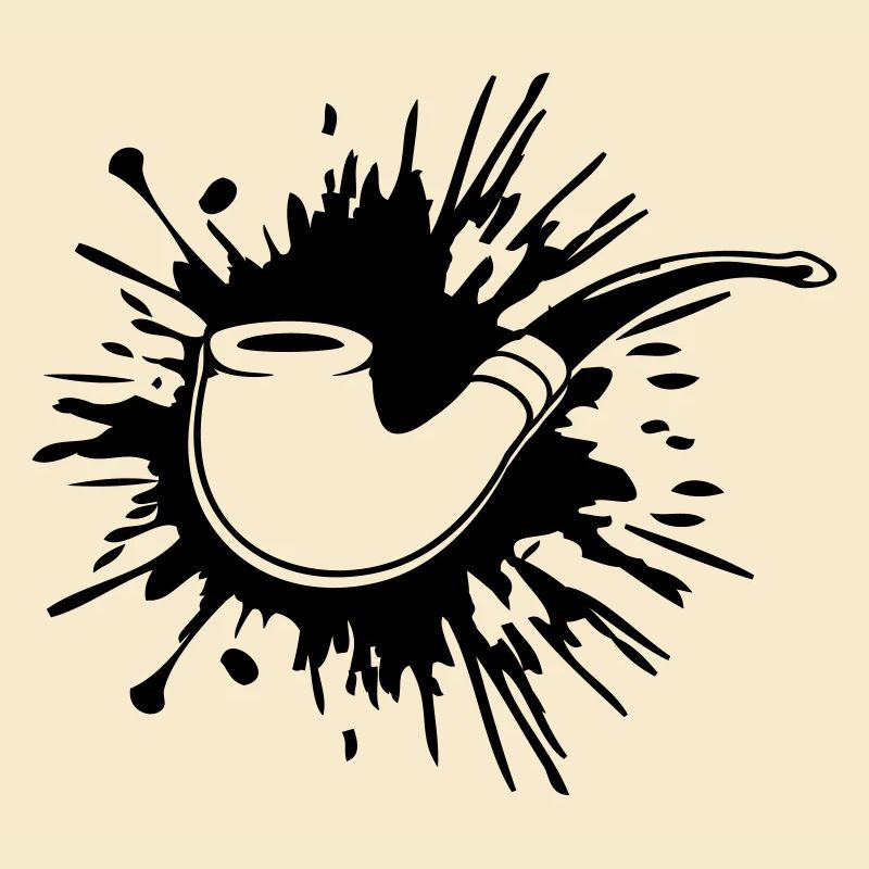 Farbklecks Tabakpfeife Raucher