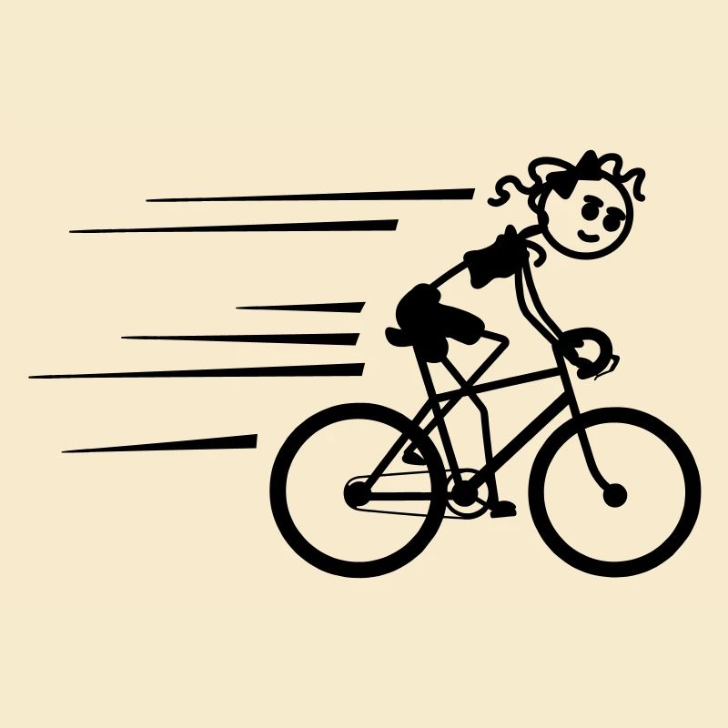 Radfahrer Strichmännchen radeln schnell