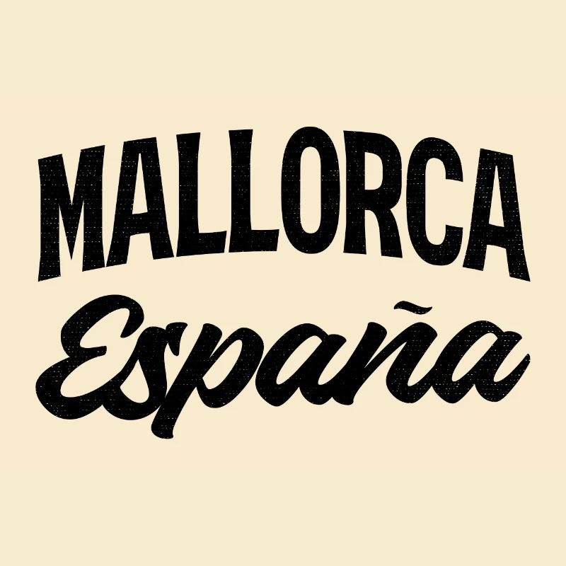 Mallorca Spanien Retro Schriftzug
