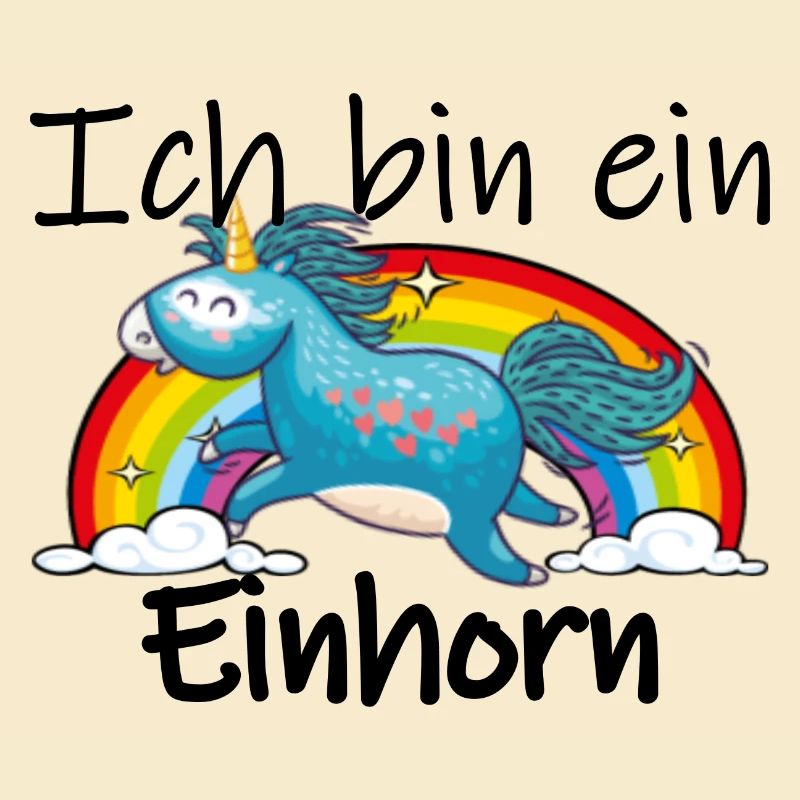 Ich bin ein Einhorn mit Regenbogen