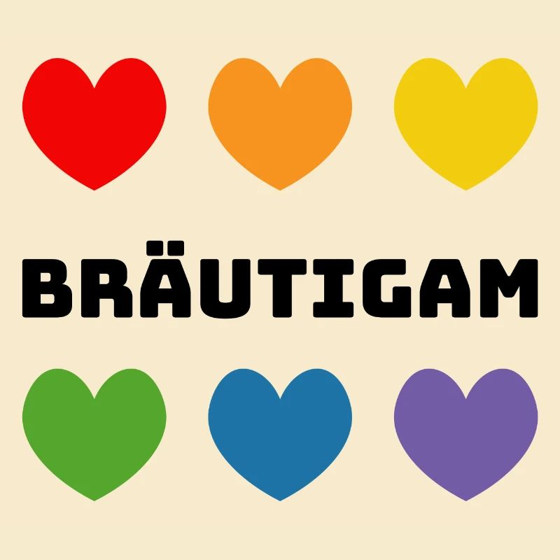 Regenbogenherzchen Braeutigam schwarz