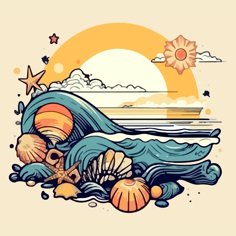 Coucher de soleil sur la mer