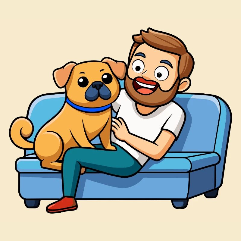 Affectionate Puggle Snuggle Digital Art