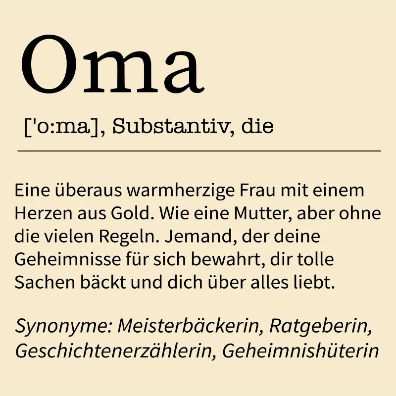 Oma Spruch Definition Großmutter Geschenkidee
