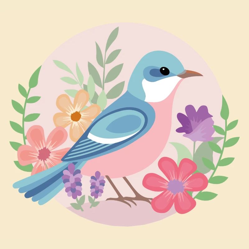 Oiseau en fleurs