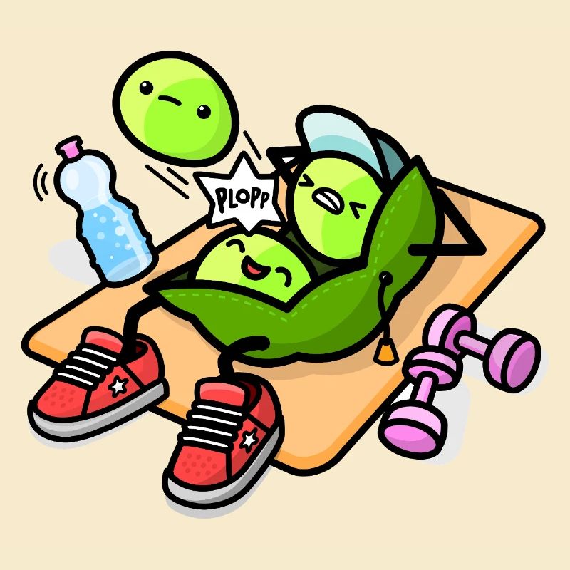 Kawaii pea pod during workout