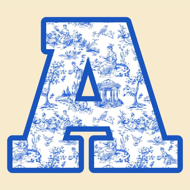 Buchstabe A blaue Chinoiserie