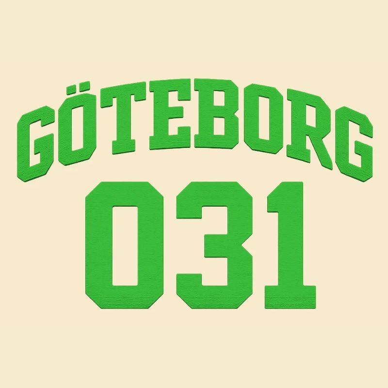 Göteborg 031 Bloc vert Texte
