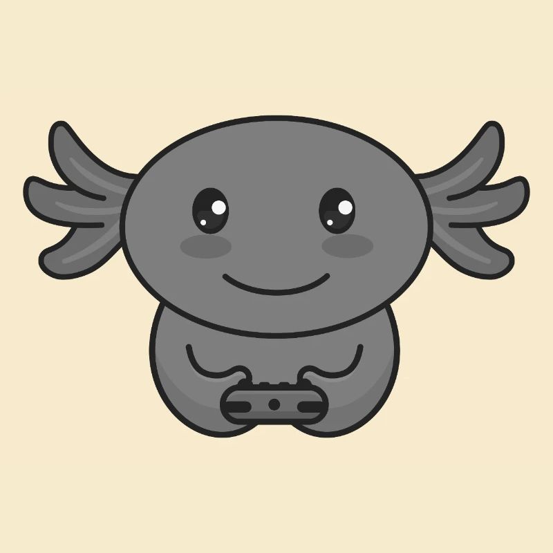 Axolotl Gamer Zocker mit Controller