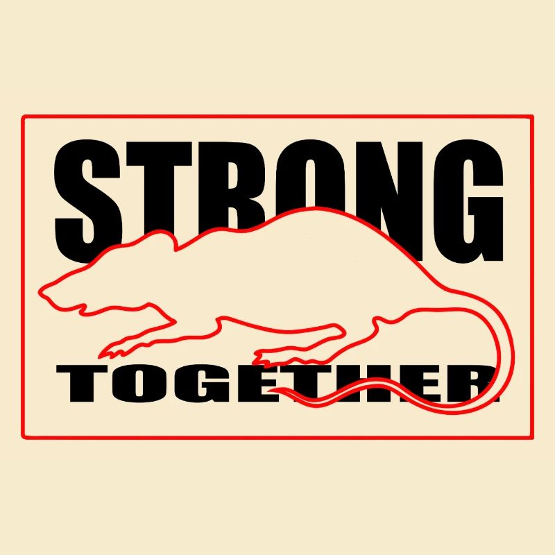 Unity Rodent Silhouette Graphic Tee Red and Black