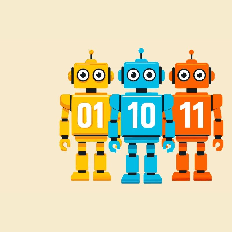 Robot 01 10 11 – Conception Sci-Fi Binaire