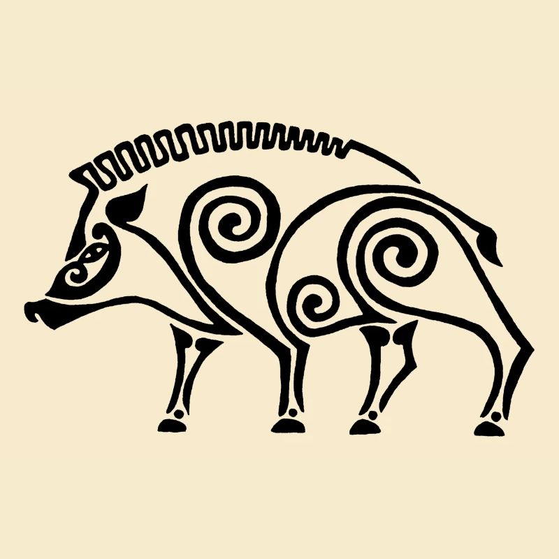 sanglier celte noir