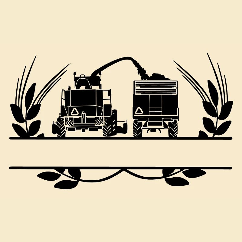 Grain logo Déchiqueteuse couronne de laurier