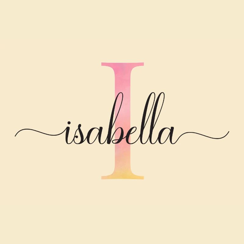 I | Monogram | Name | Isabella |Watercolor