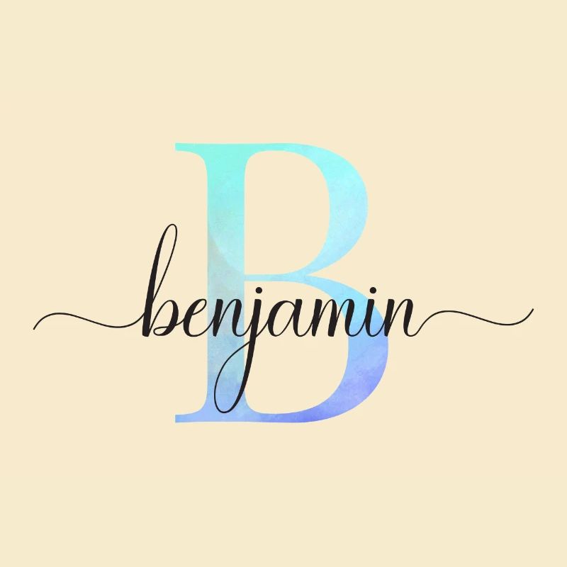 B| Monogramme | Nom | Benjamin | Aquarelle