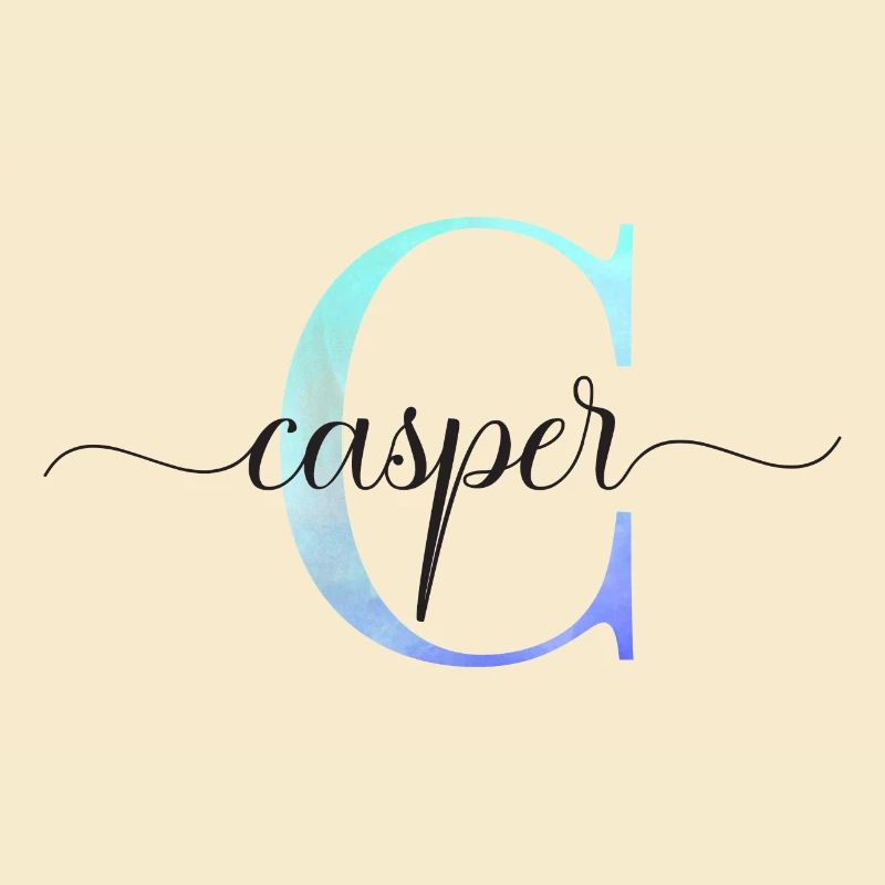 C| Monogramme | Nom | Casper | Aquarelle